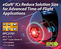 Image of EPC's EPC21701 Compact Laser Driver for ToF LIDAR Systems with High Voltage Integration