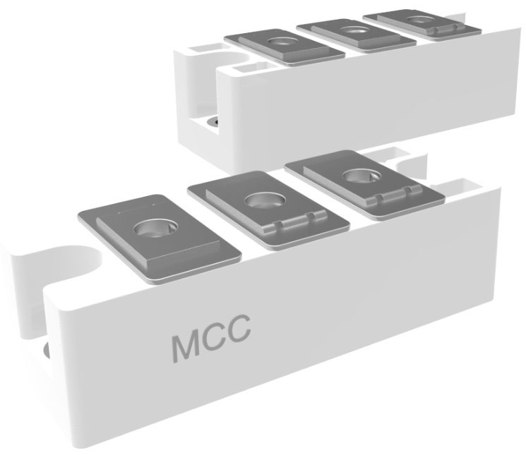 Image of MCC's High-Power Diode Module for Rectification Circuitry