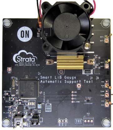 Image of onsemi's STR-SMARTLIBGAUGE-GEVK Support Kit: Simulating RSOC Using Cell Voltage Curve and Optimum Battery Parameters