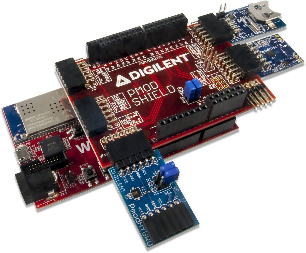 Image of Digilent's Pmod Shield Adapter Boards: Bridging Systems to the Physical World